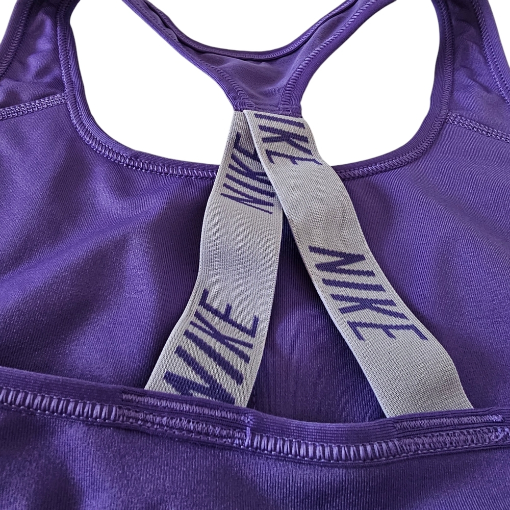 NIKE‎ logo Sports Bra Dri Fit racerback pullover Small - Picture 2 of 5